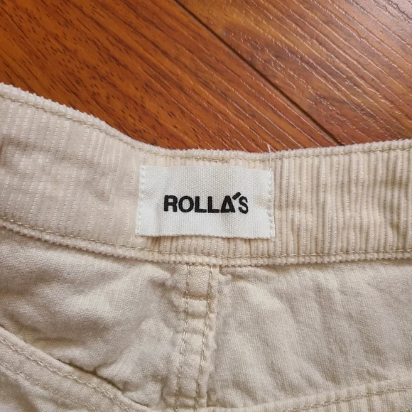 ROLLA'S High Rise Corduroy Dusters Slim Shorts - Sand Cream - Picture 6 of 7